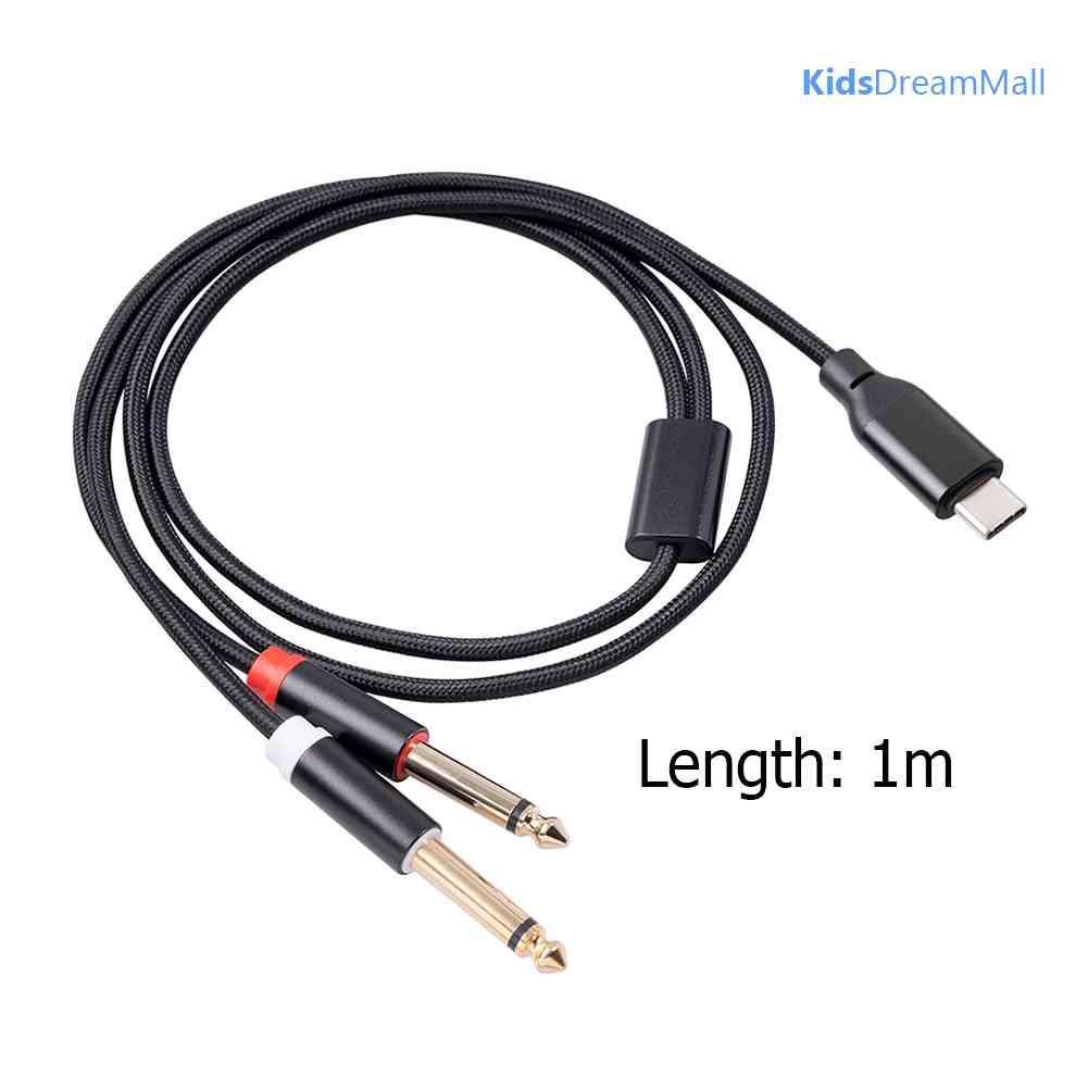 Mới Cáp Chuyển Đổi Âm Thanh Từ Đầu Type-C Sang Hai Đầu 6.35 Cho Máy Tính Xách Tay