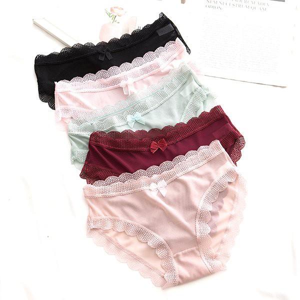 Quần chip lót nữ ren nơ cotton thun lạnh dễ thương sexy gợi cảm rẻ đẹp Y73