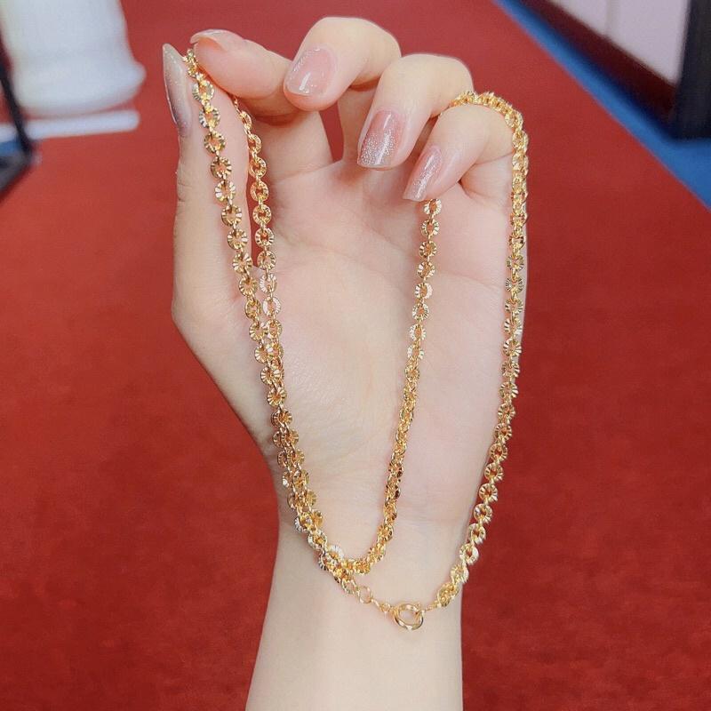 Dây chuyền công mắc xích bền màu khắc ký hiệu 18k