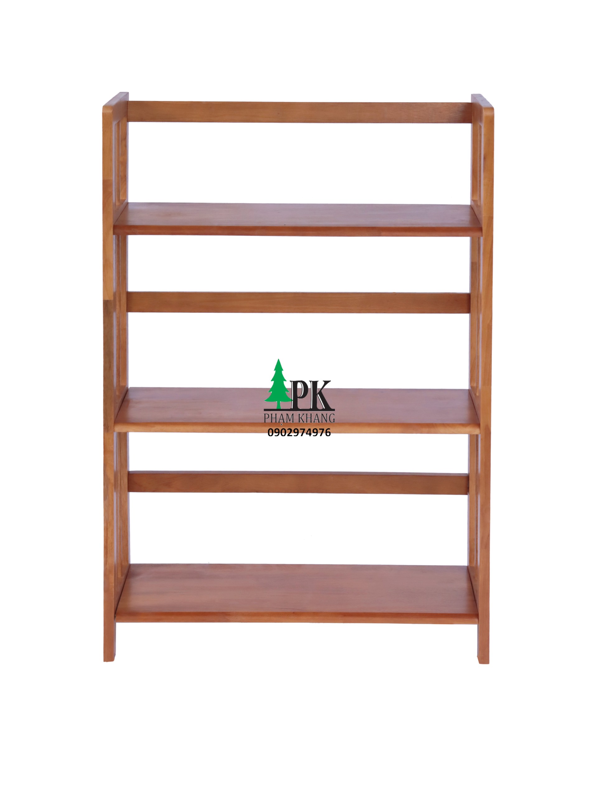 Kệ sách gỗ Phạm Khang 3 tầng rộng 64cm màu vàng cherry