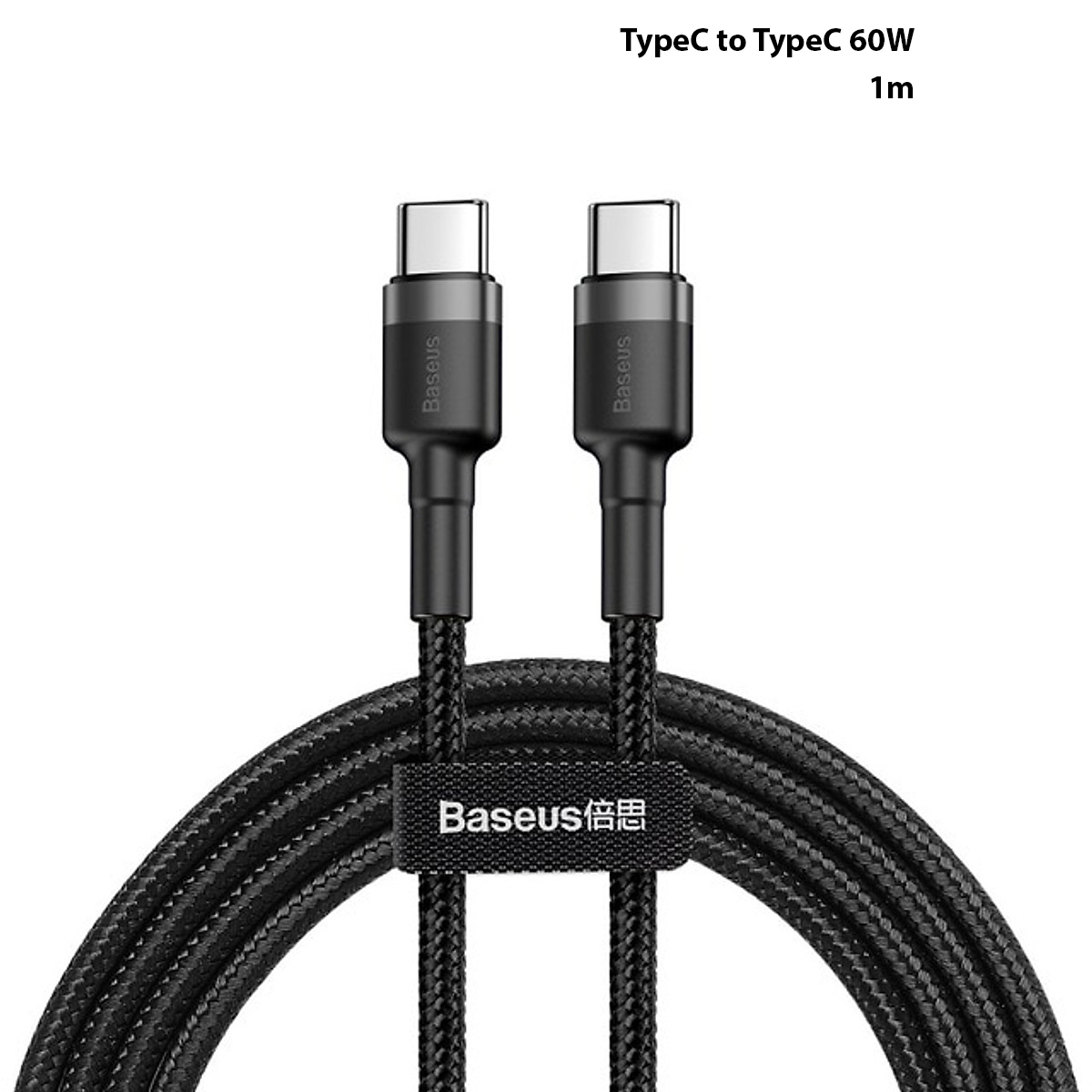 Dây Cáp Sạc Nhanh Type - C Truyền Data Tốc Độ Cao Baseus Cafule Type C To Type C Pd Cho Smartphone Tablet Macbook Laptop Type C Dài 1M 3A, 60W, Sạc Nhanh Pd, Sạc Nhanh Qc 4.0 Quick Charge - Hàng Chính Hãng - Đen Xám 1M