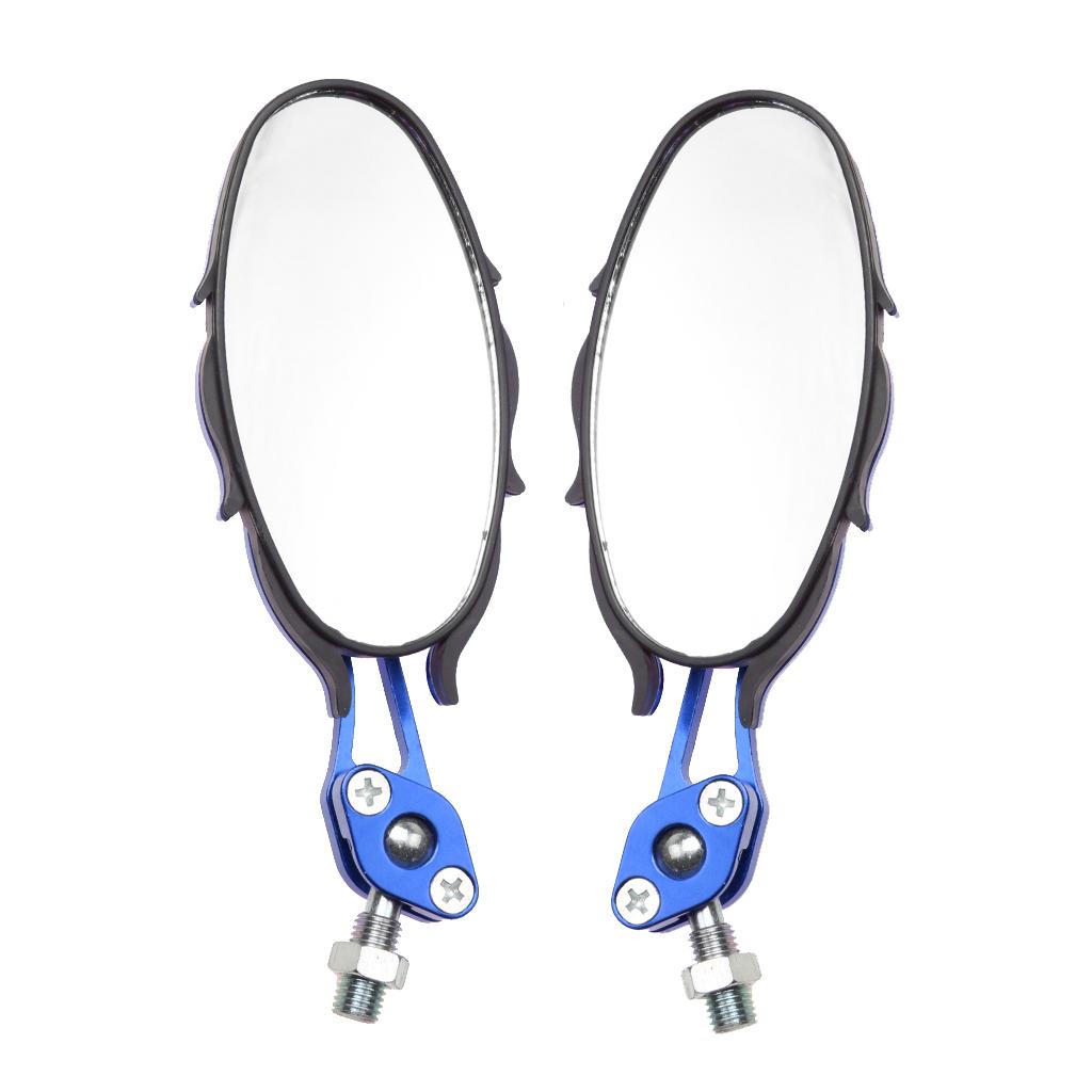 2pcs Black 3/8inch 10mm Rear View Side Mirror for Sport Bike Chopper ATV Quad