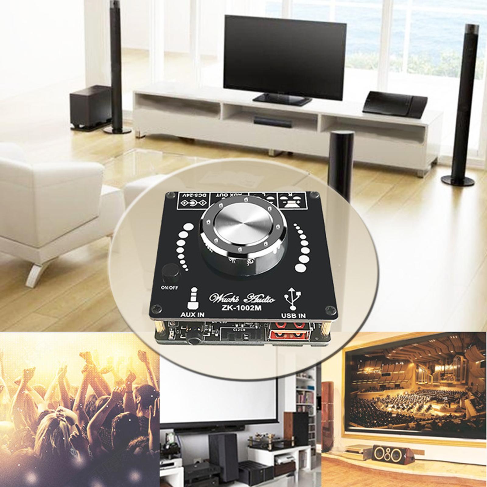 Power Audio Amplifier Board 100W+100W Bluetooth 5.0 2 Channel Amp for Home Theater