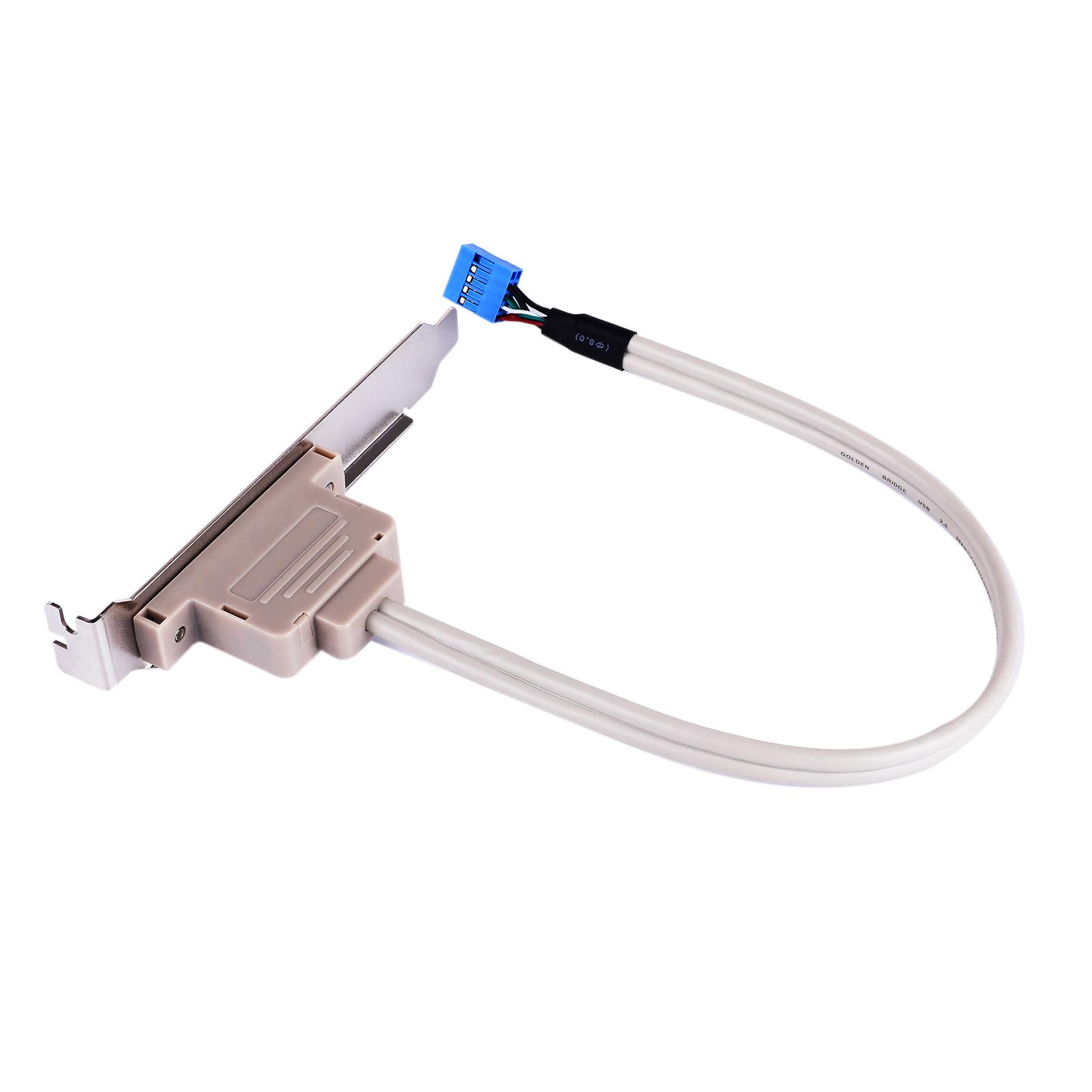2 Ports USB 2.0 Motherboard Rear Panel Expansion Bracket to 9 Pin Header Cable Adapter Expander Rear Brackets for PC