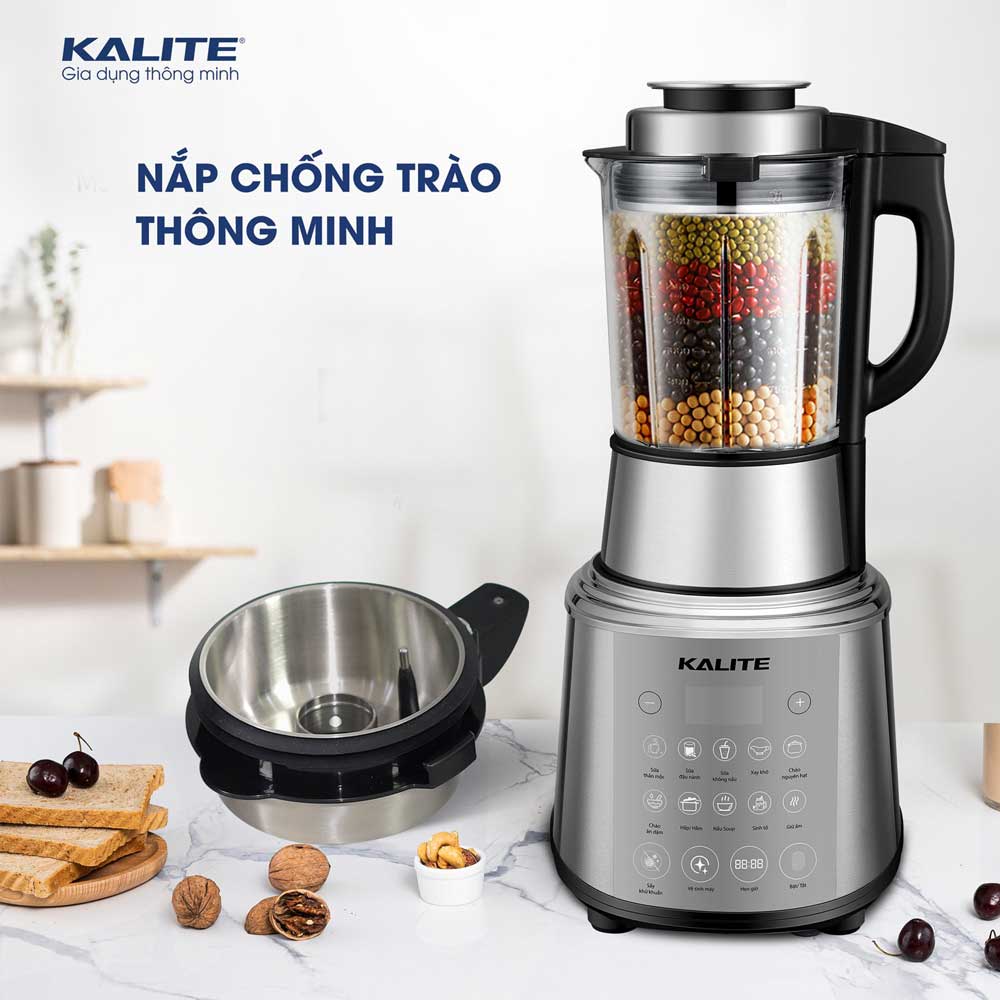 Máy làm sữa hạt Kalite KCB4741 dung tích 1.75L công suất 1800W đa dạng nấu sữa hạt, nấu cháo, xay sinh tố, nắp cảm biến chống trảo, hàng chính hãng