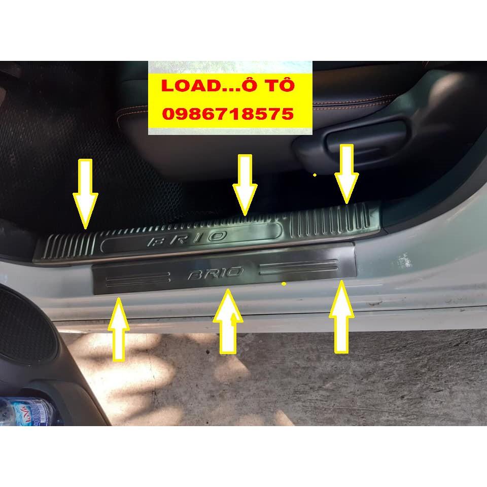 Ốp Bậc Cửa, Nẹp Bước Chân Trong, Ngoài Xe Honda Brio 2022-2019 Chất Liệu Inox Cao Cấp