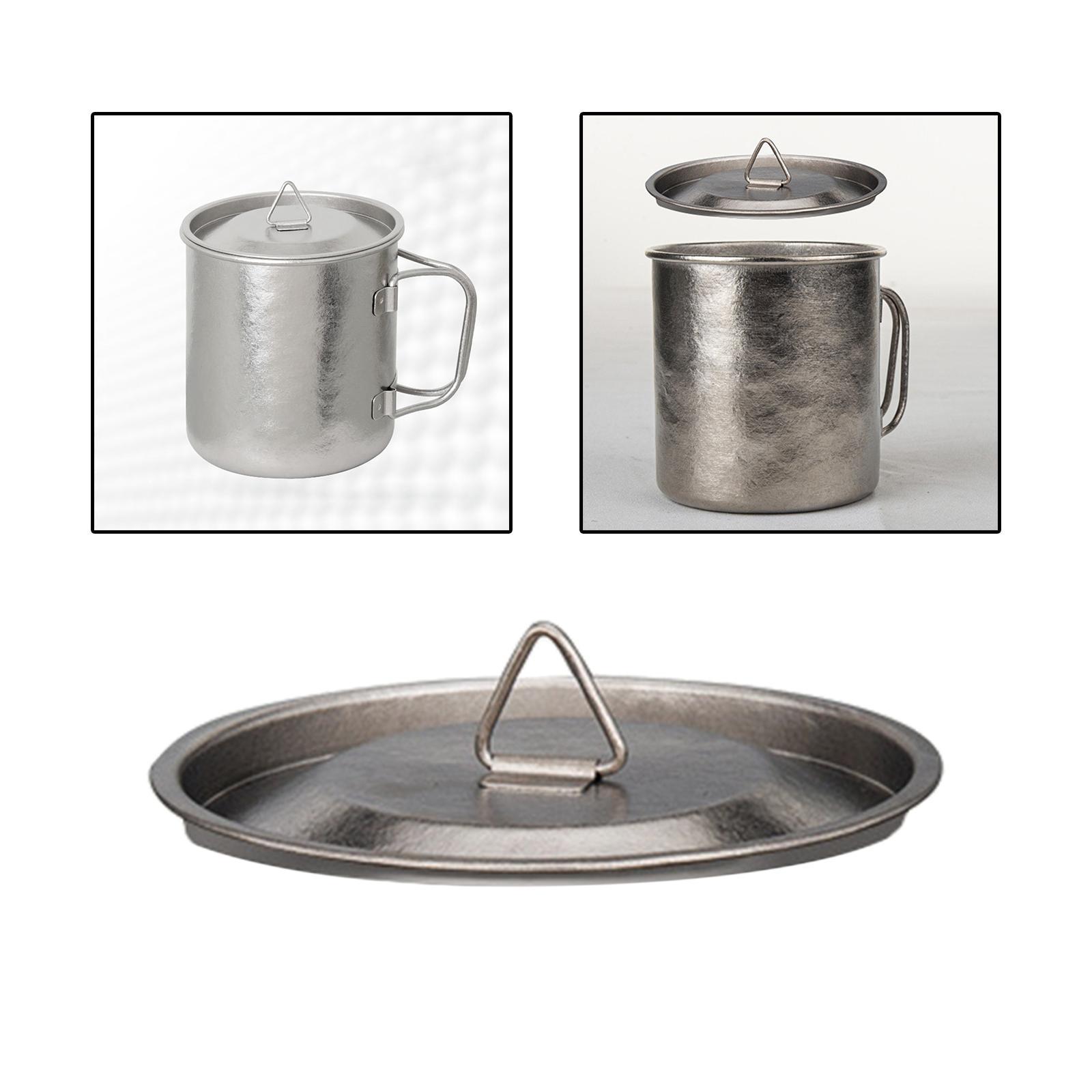Titanium Water Cup Lid Camping Pot Lid Lightweight Coffee Mug Lid for Indoor Outdoor
