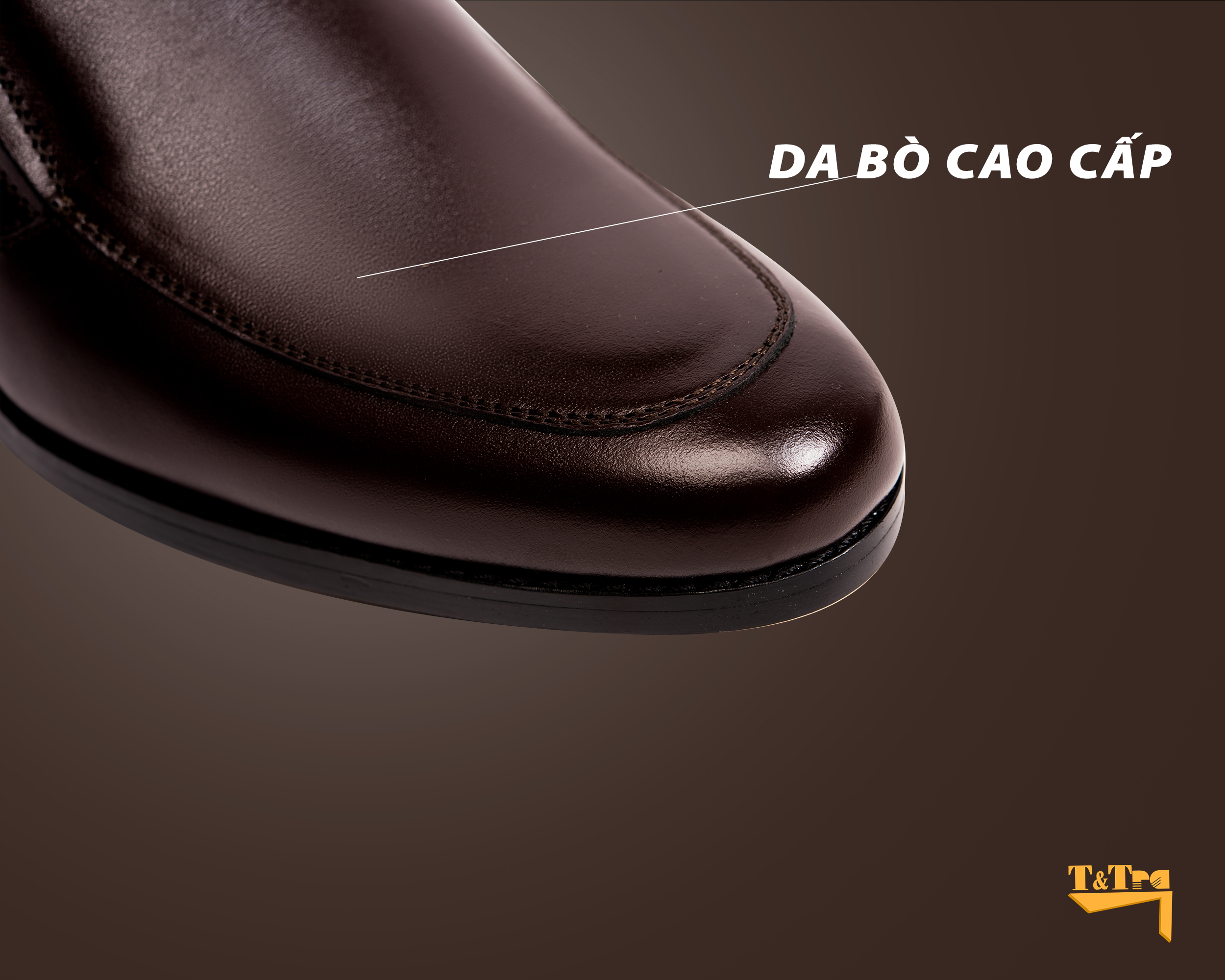 Giày Tăng Chiều Cao Nam T&TRA Tăng Cao 6Cm- S1013 Nâu Tối- Chất Liệu Da Bò Cao Cấp, Đế Cao Su Ghép- Đế Pháp, Phần Tăng Cao Ẩn Bên Trong