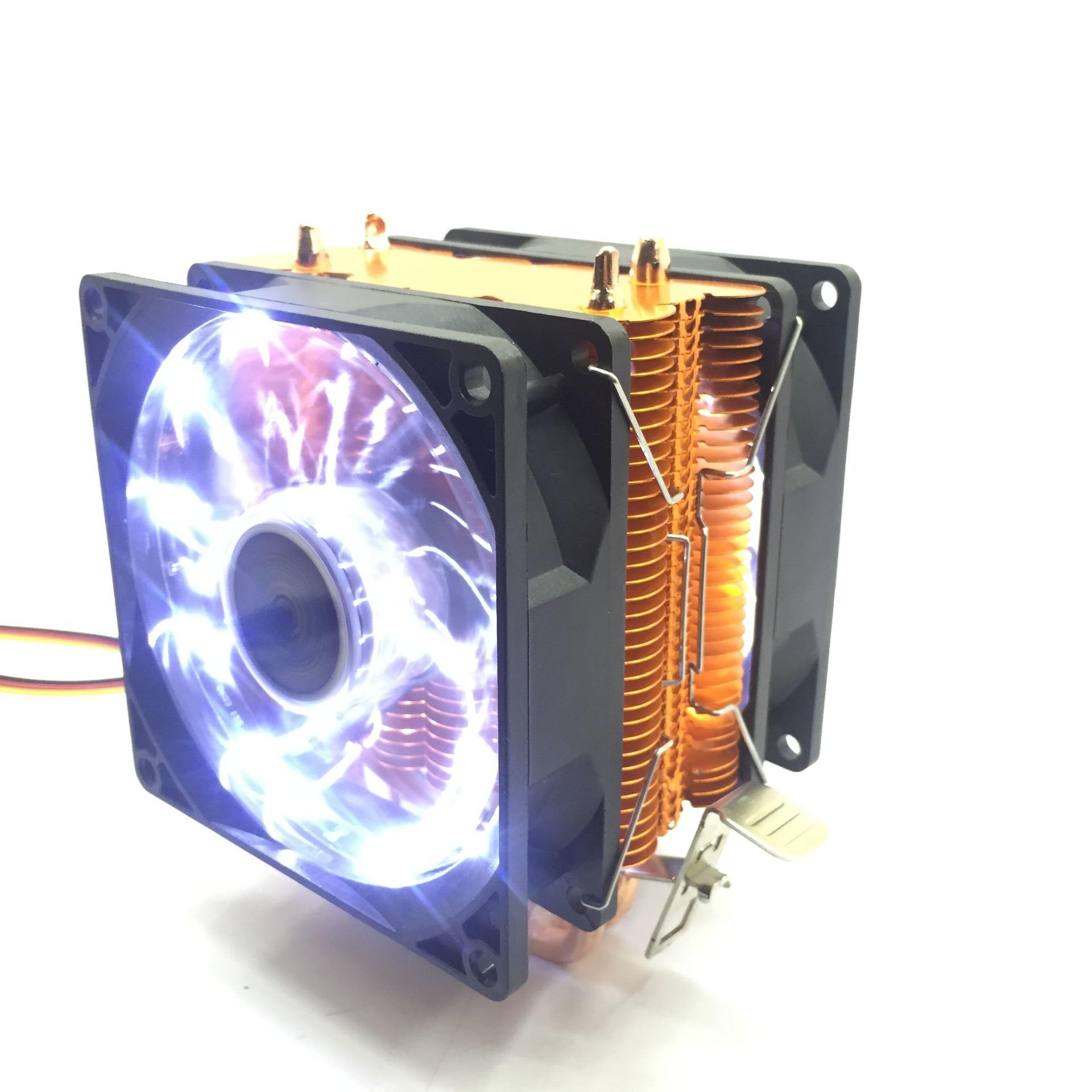 Phiên bản điều khiển nhiệt độ bốn dây Lanshuo Jinzun thuận lợi nhất có đèn 4 ống đồng Bộ tản nhiệt CPU đa nền tảng AMD1366 1155