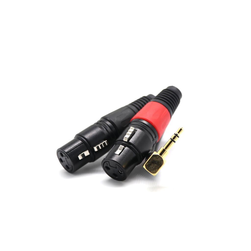 Dual XLR 3 Pin Female to 3.5mm Male Stereo Audio Cable for Decoder Amplifier