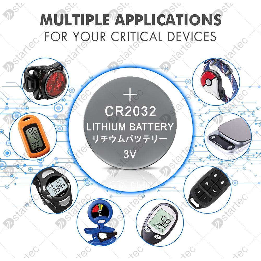 20 Chiếc DStartec CR2032 Pin Lithium 3V Cho Đồ Chơi Đồng Hồ Máy Tính Ô Tô Điều Khiển Từ Xa Đồng Hồ CR 2032 DL2032 BR2032 5004LC Nút Đồng Xu Tế Bào