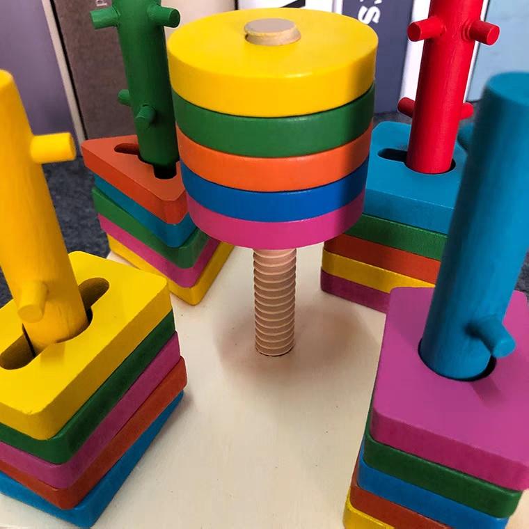 Bộ thả hình khối ZICZAC 5 cọc giúp bé phát triển tư duy - Đồ chơi gỗ thông minh cho bé