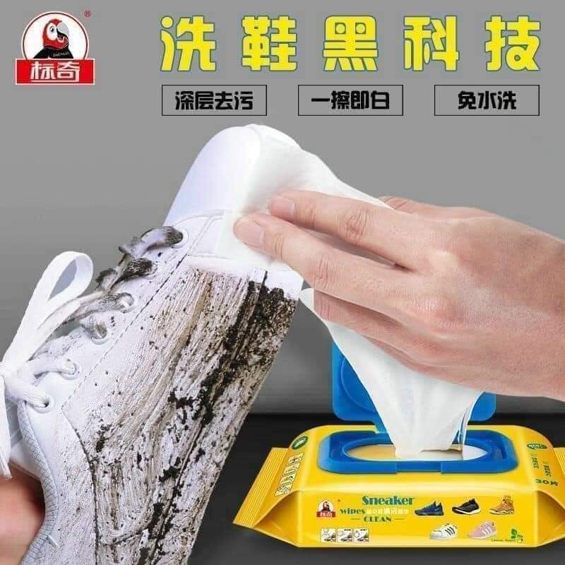 Hình ảnh Khăn Giấy Ướt Lau Giày Sneaker Wipes Clean thần thánh (gói 30 miếng) hàng chuẩn đẹp