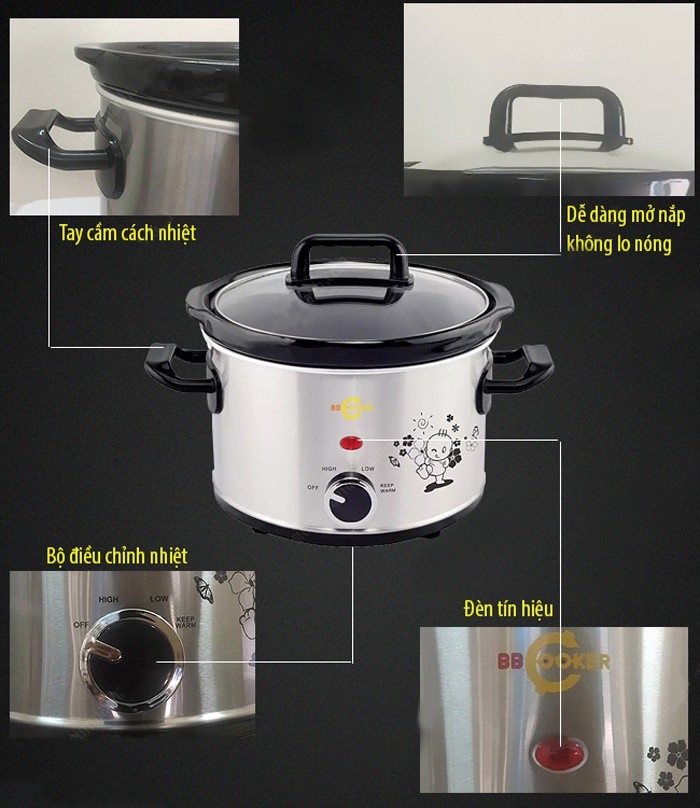 Nồi nấu cháo chậm đa năng 2.5 lít BBCooker BS-25 - Hàng chính hãng