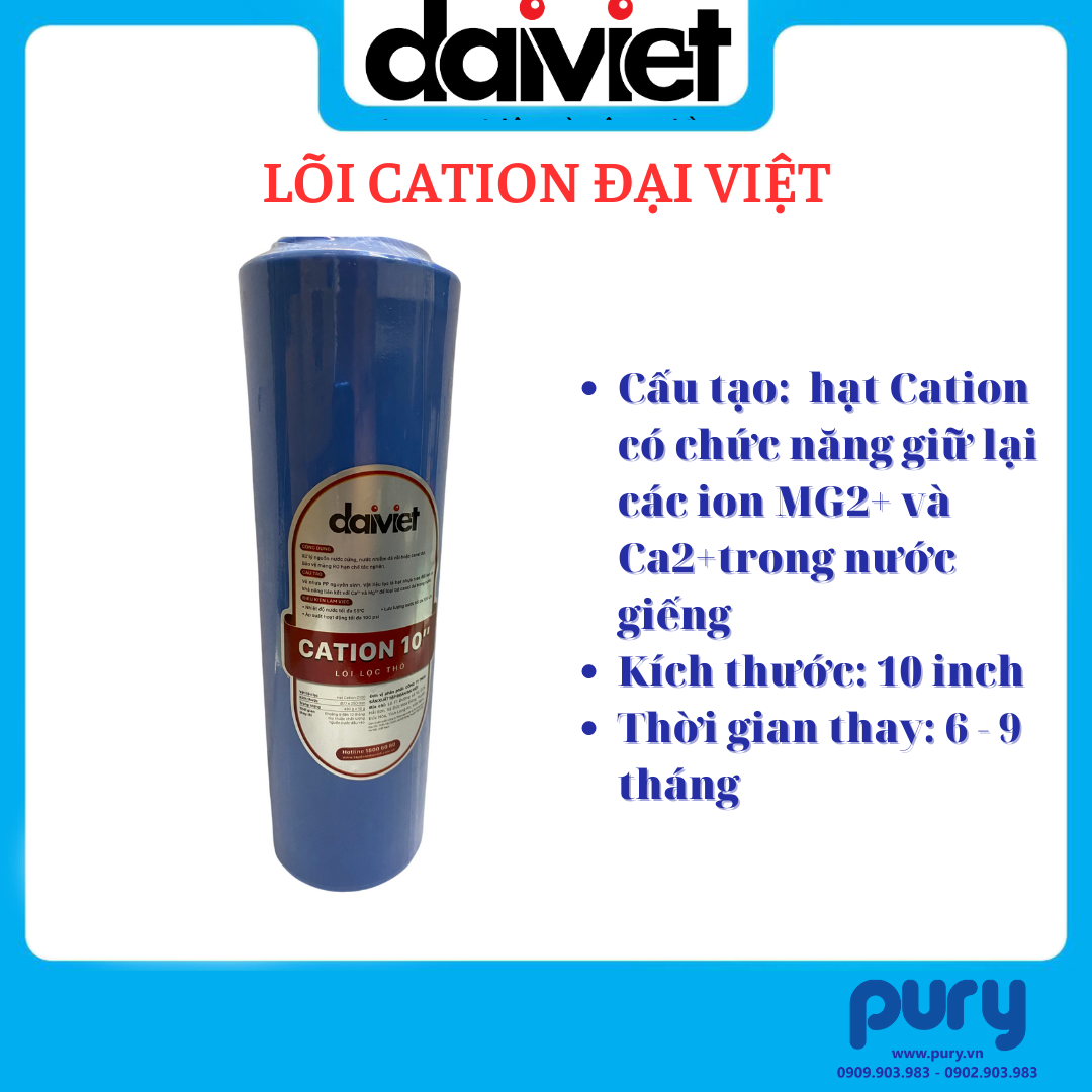 Bộ 3 Lõi Lọc Nước Giếng Đại Việt 123 (Hàng Chính Hãng), Lõi Lọc Nước Nhiễm Vôi, Nhiễm Phèn - Dùng Cho Máy Lọc Nước RO