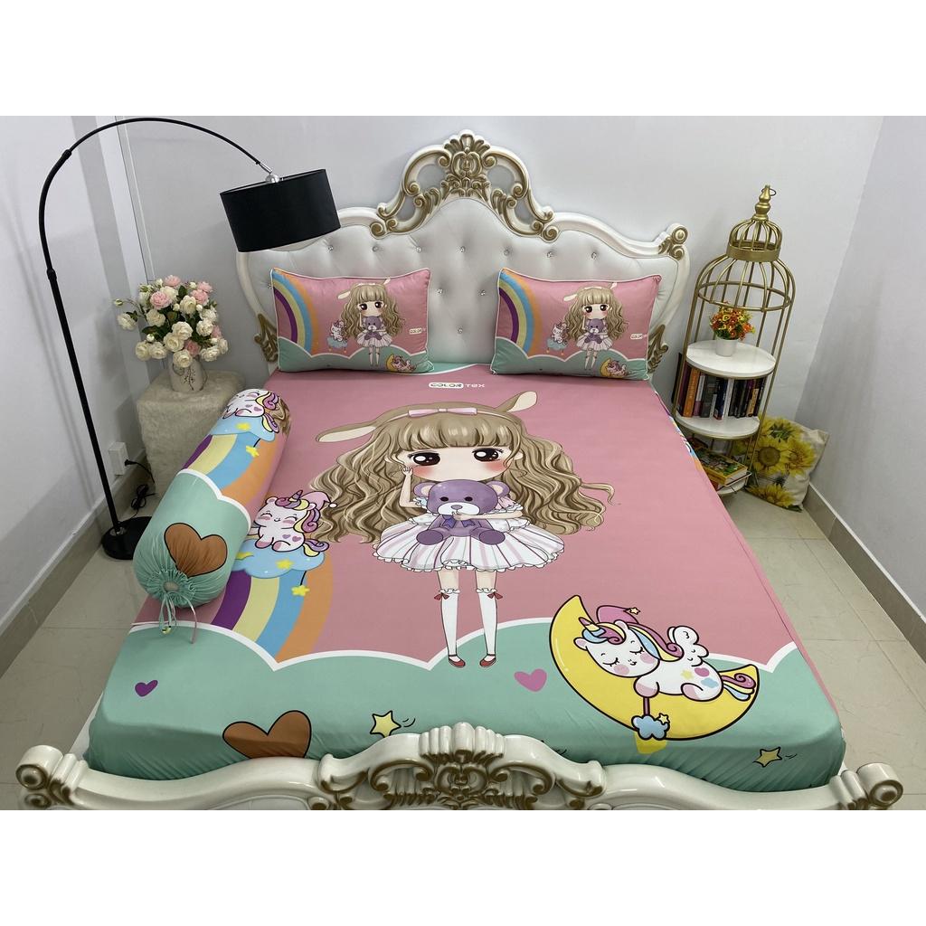Bộ Drap+áo gối thun Ý 5D Cao Cấp , mát lạnh, thấm hút tốt.