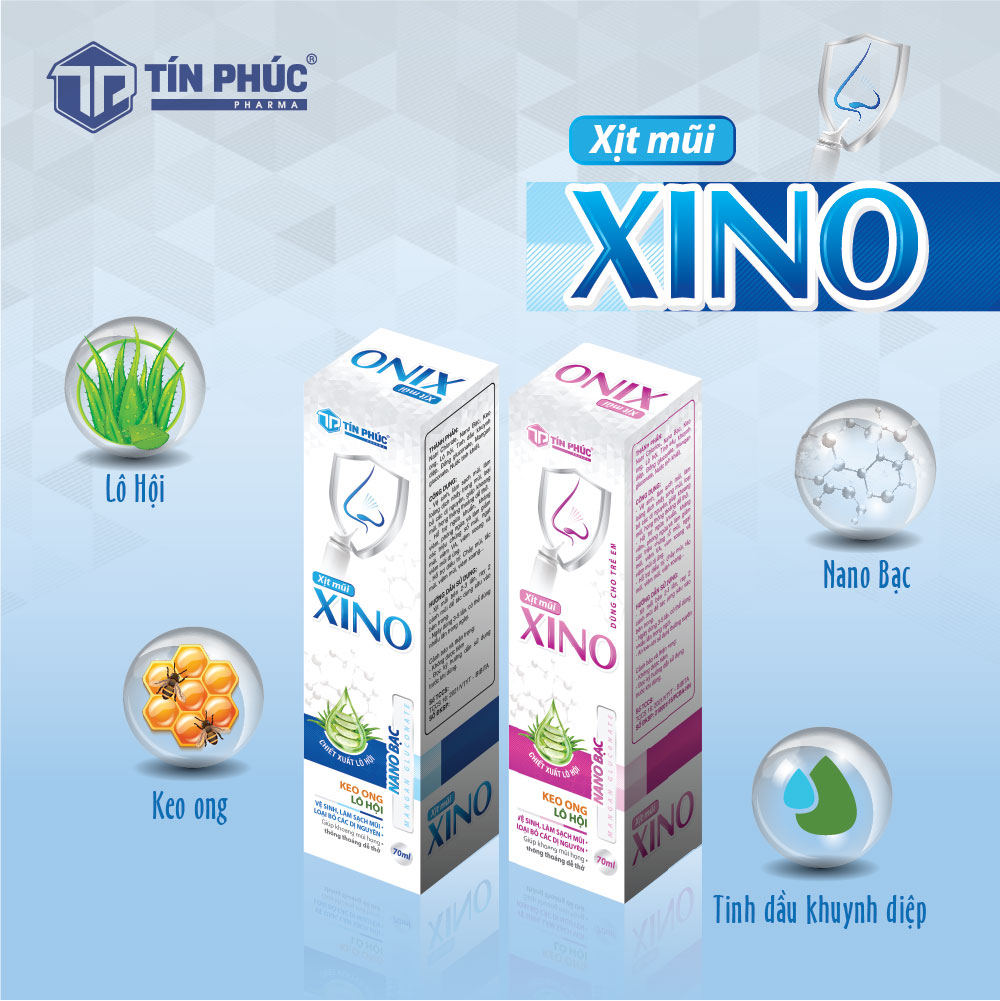 Xịt mũi Xino - Giúp thông mũi, vệ sinh làm sạch khoang mũi