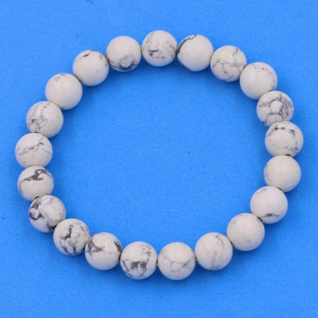 Vòng chuỗi đeo tay đá howlite 8 ly , vòng tay chuỗi hạt, vòng tay, hạt chuỗi