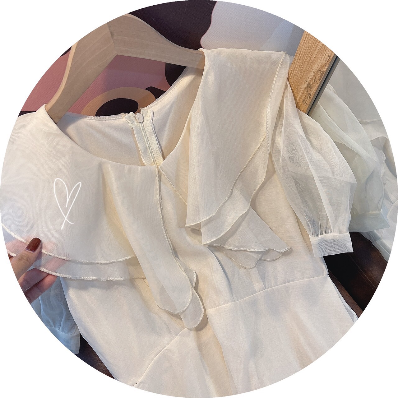 Đầm maxi tơ cổ bèo ulzzang hàn quốc