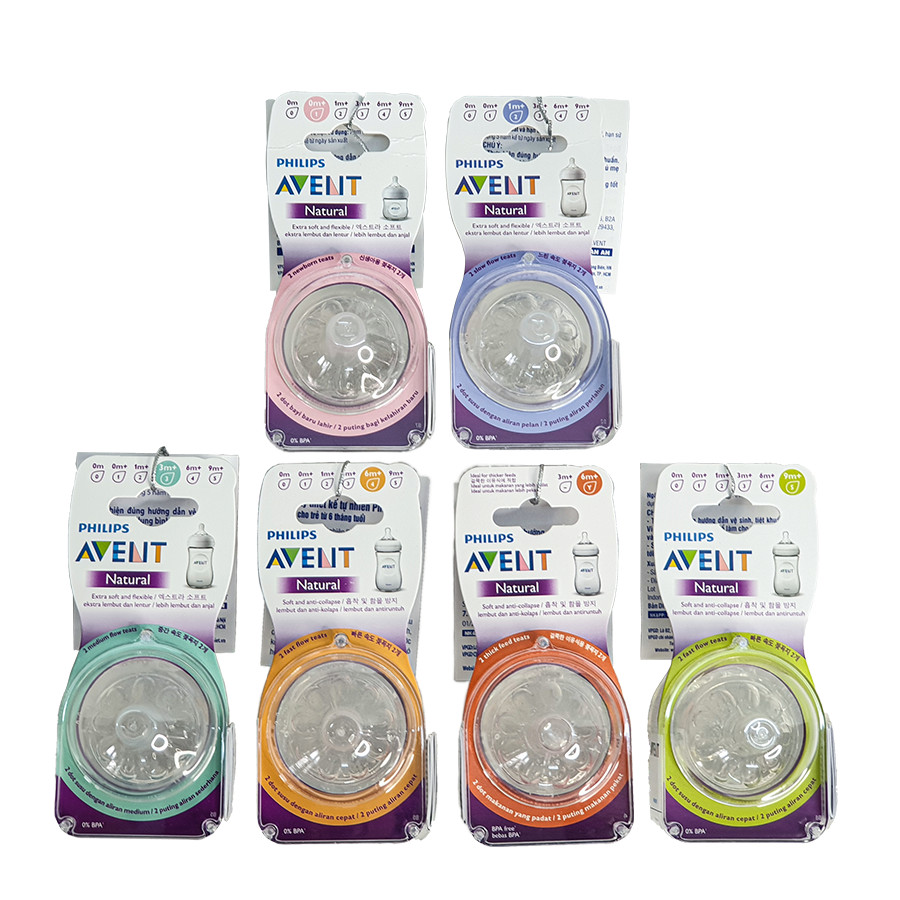 Núm Ty Philips Avent Mô Phỏng Tự Nhiên 0m+/1m+/3m+/6m+/9m+ (Sơ sinh/ 1 tháng/ 3 tháng/ 6 tháng/ Y cut/ 9 tháng)