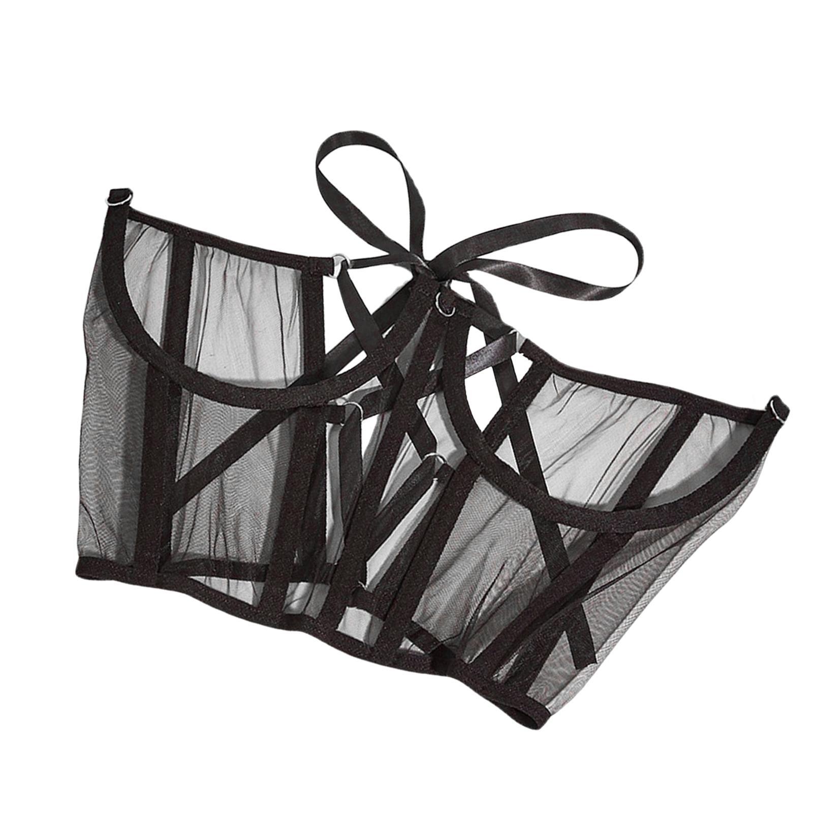 Fashion Women Lace up Corset Waist  Wide Belt for Costume Christmas Black