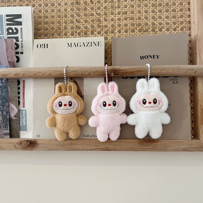 Móc khóa Gâu bông Labubu Monsters Macaron treo balo charm phụ kiện gắn balo túi xách