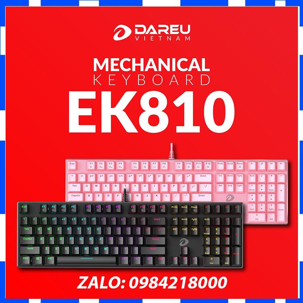 Bàn phím cơ DAREU EK810 Full Size - Black/ Pink - Blue/ Red/ Brown Switch - Hàng chính hãng