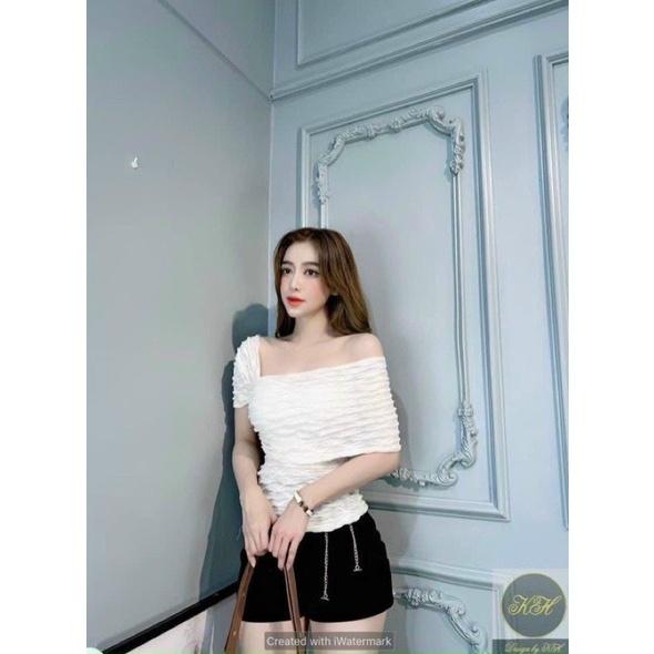 Áo lệch vai thun nhăn bigsize 50-90kg