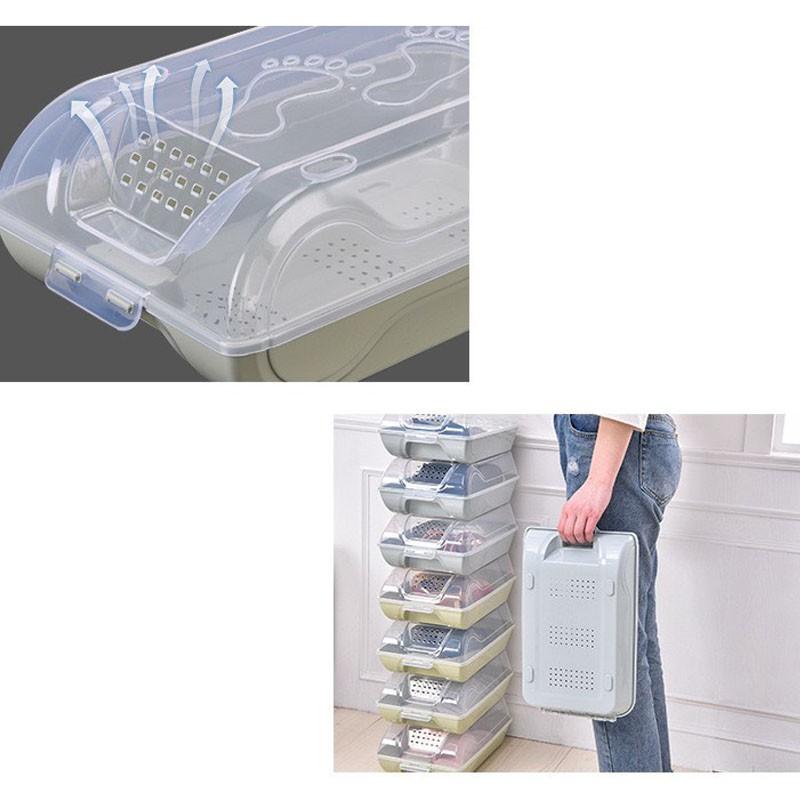 Hộp đựng giày bằng nhựa có nắp đậy thoát khí