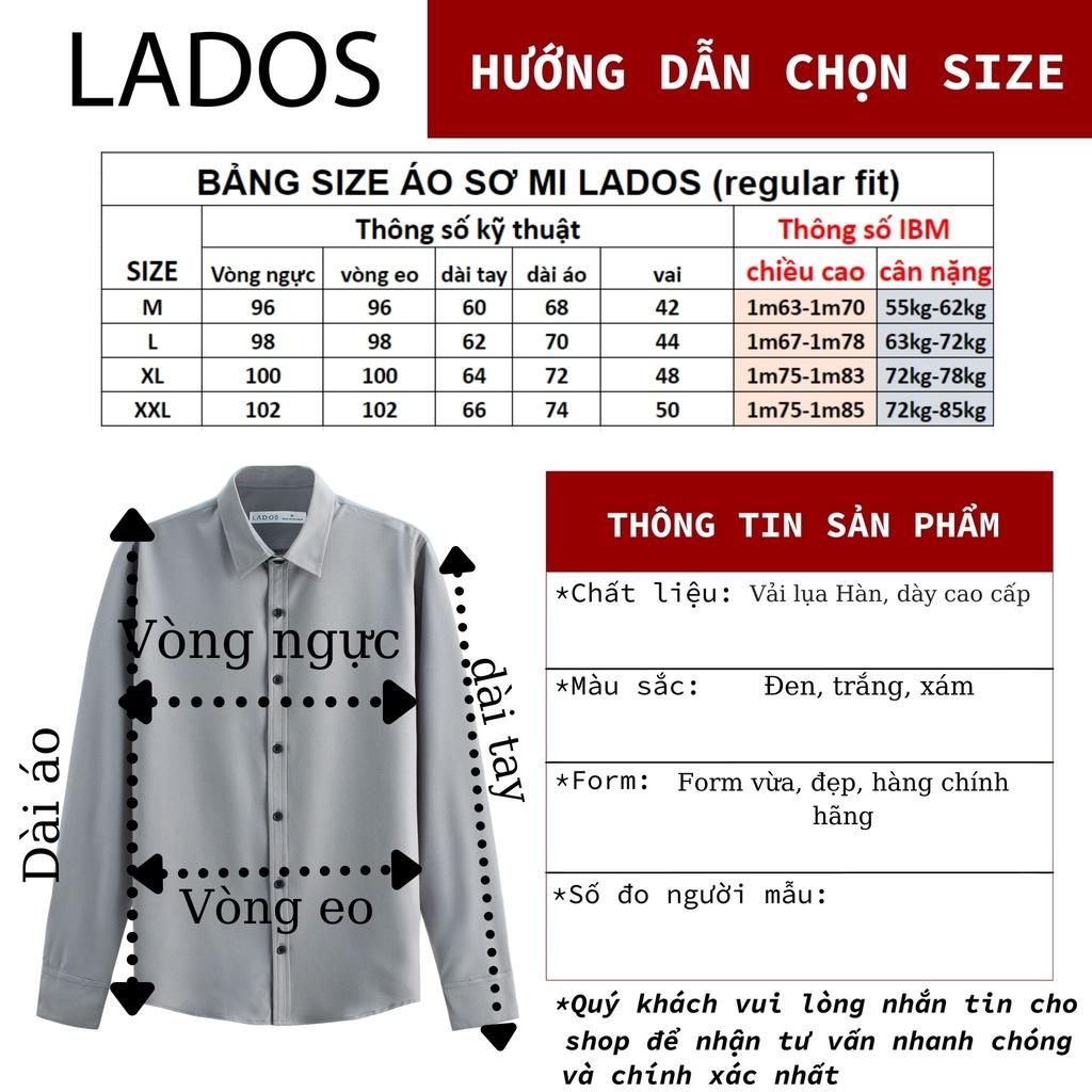 Hình ảnh Áo sơ mi dài tay nam vải chéo Hàn cao cấp LADOS - 8107 không nhăn, form đẹp