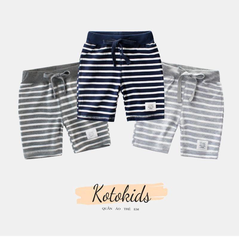 Quần short bé trai Kotokids quần thun cotton họa tiết kẻ cho bé