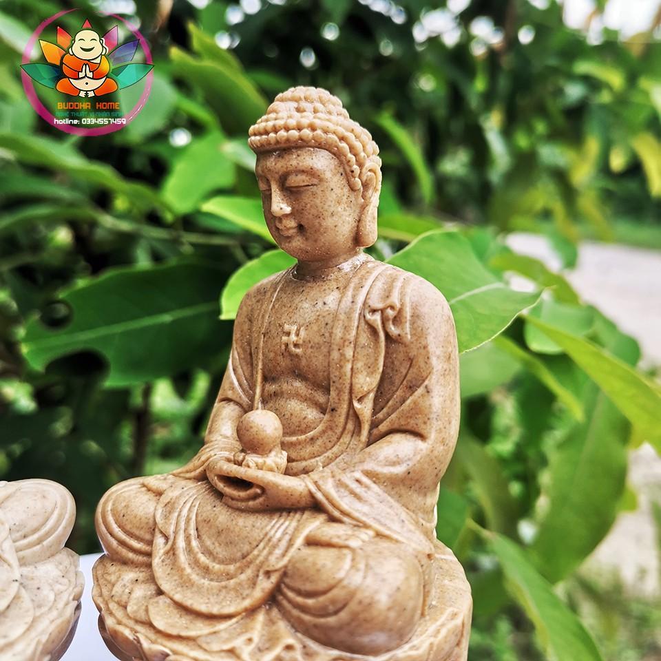 ️️ Tượng Đá Phật Thích Ca Phong Thủy - Màu Đá - Cao 11cm