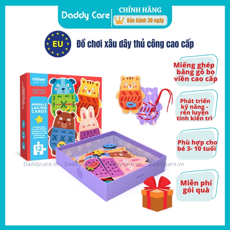 Đồ Chơi Montessories Nối Hình Động Vật Animal Threading Game Cho Bé - Đồ Chơi thông minh cho bé 4 tuổi