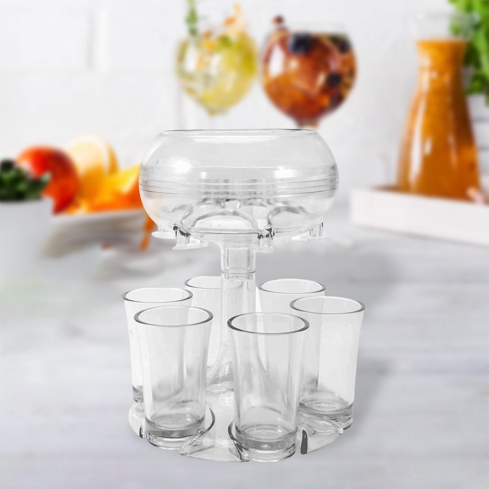 6 Shot Glass Dispenser and Holder for Beverage, Cocktail, Wine and Juice,