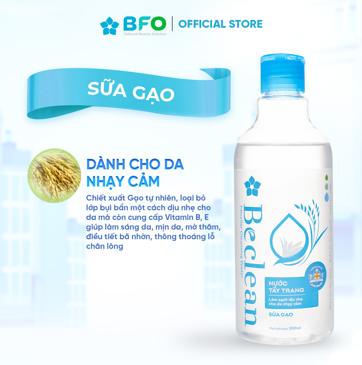 Nước Tẩy Trang Lành Tính Beclean Giúp Làm Sạch Sâu - 300ml & 100ml