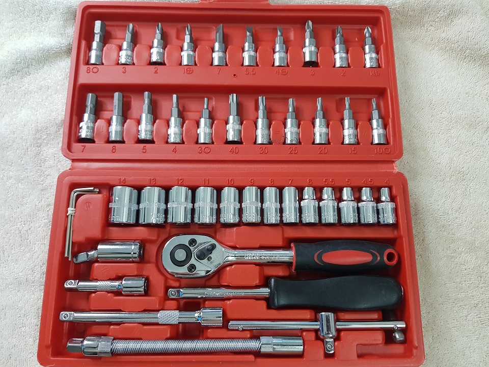 Bộ đồ nghề dụng cụ sửa chữa đa năng 46 món tiện ích, đa năng, dùng để sửa chữa xe cộ, đồ gia dụng trong gia đình - Hàng chính hãng