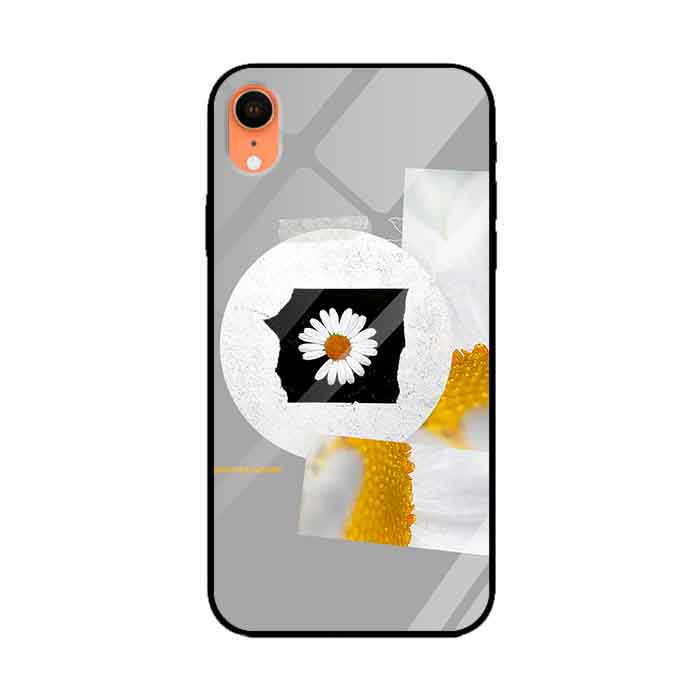 Ốp lưng kính cường lực cho iPhone Xr Nền Hoa Cúc Nền Giấy  - Hàng Chính Hãng