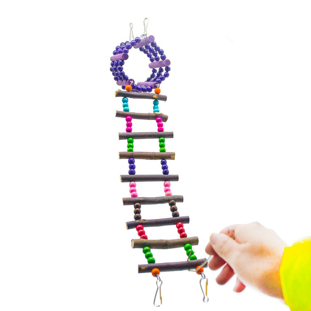 Bird Toys Parrot Swing Hanging Ladder Parakeet Cockatiel Lovebird Cage Toy