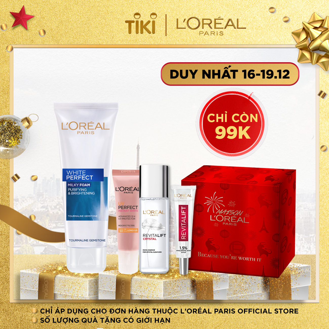 Sữa Rửa Mặt Trắng Da L'Oreal White Perfect