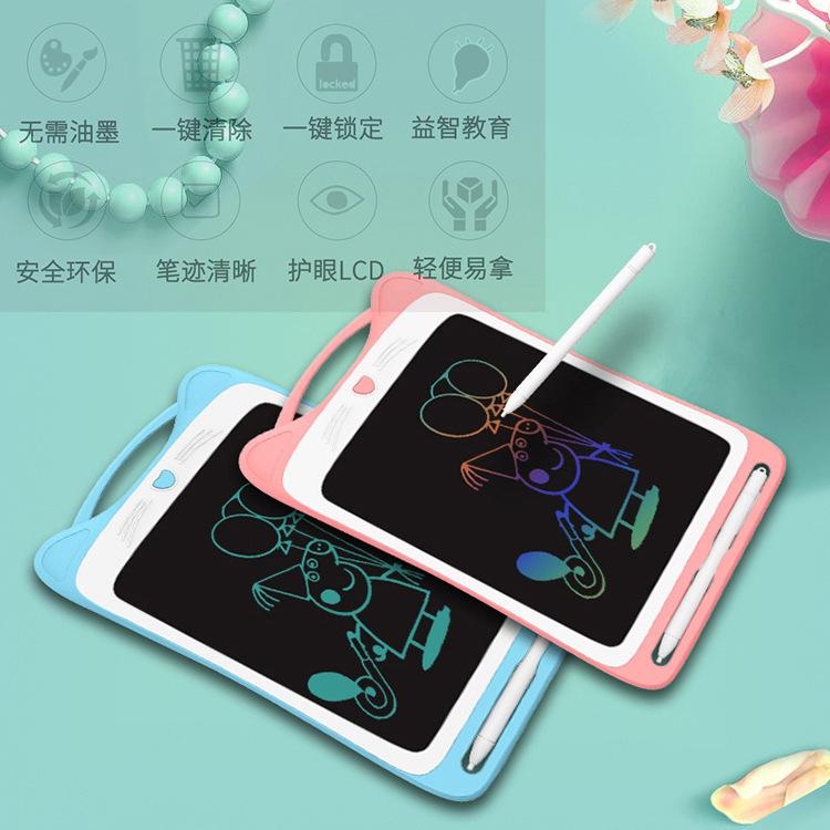 Bảng chữ viết tay LCD trong suốt 12 inch mới khuyến mại bảng vẽ graffiti dành cho trẻ em bảng vẽ điện tử màu bảng vẽ mèo con cho bé bảng đen nhỏ