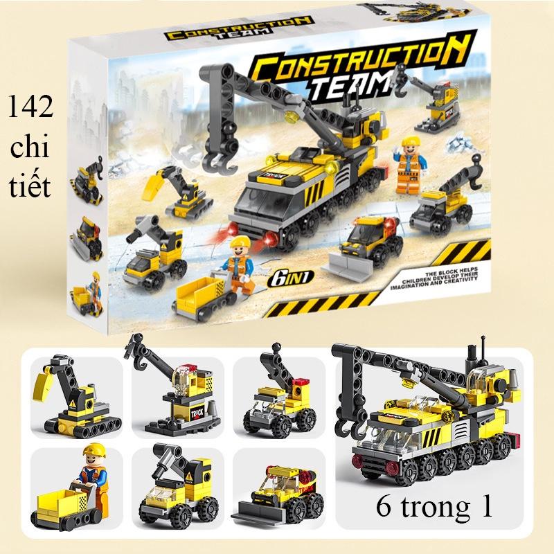 Đồ chơi KAVY lắp ráp xe cứu hỏa, cánh sát, máy bay trực thăng, cứu thương, xe công trình nhiều chi tiết