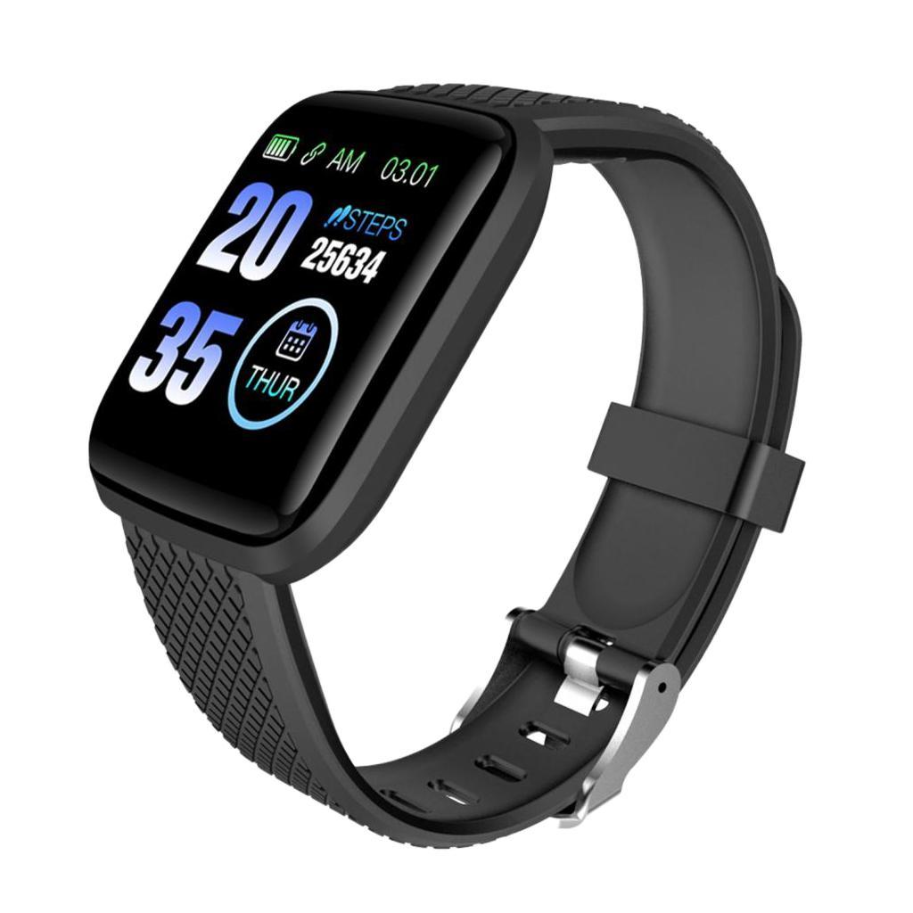 2pcs Sport Fitness Tracker Smart Heart Rate Monitor Black 116 plus