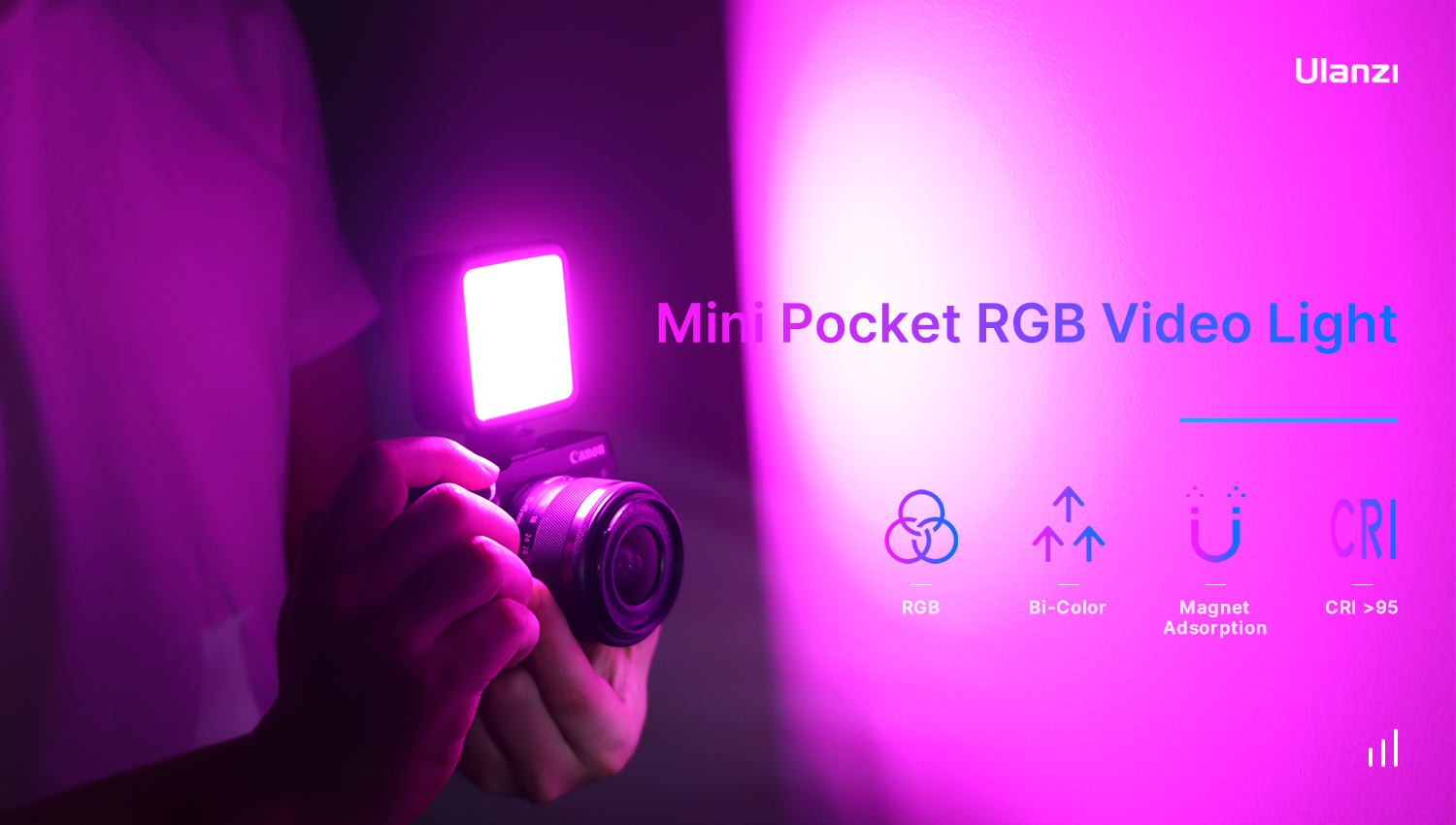 ULANZI VL49 RGB (2500-9000K) - HÀNG CHÍNH HÃNG - Đèn Led Đổi Màu RGB, tích hợp pin 2000mAh