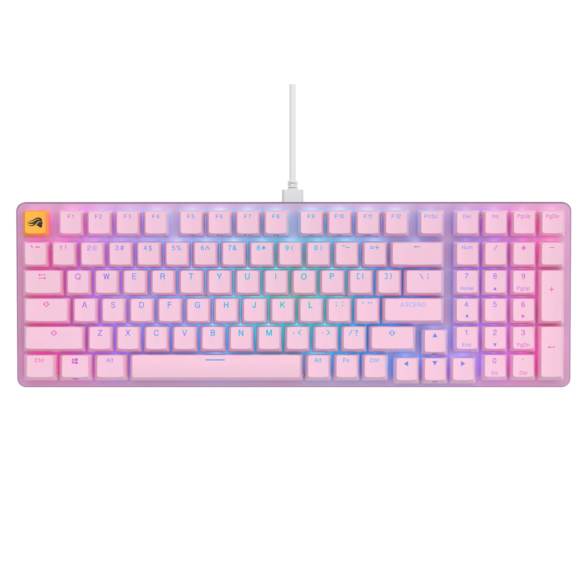 Bàn phím cơ custom Glorious GMMK 2 RGB Fullsize Pink (Pre-Built / ANSI / Hot Swap)  Hàng chính hãng