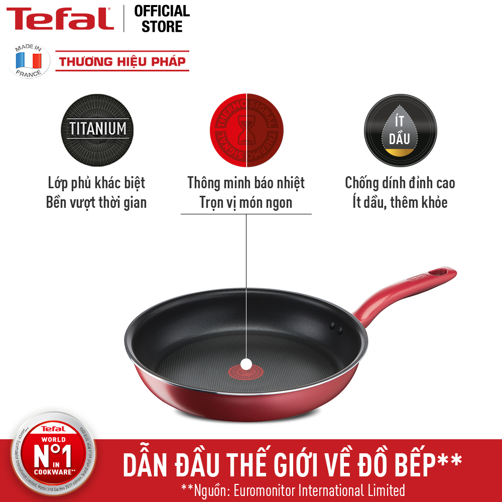 Combo Nồi chiên nướng và hấp 3 trong 1 FW201815 &amp; Chảo chiên chống dính đáy từ Tefal So Chef G1350496 24cm - Hàng chính hãng