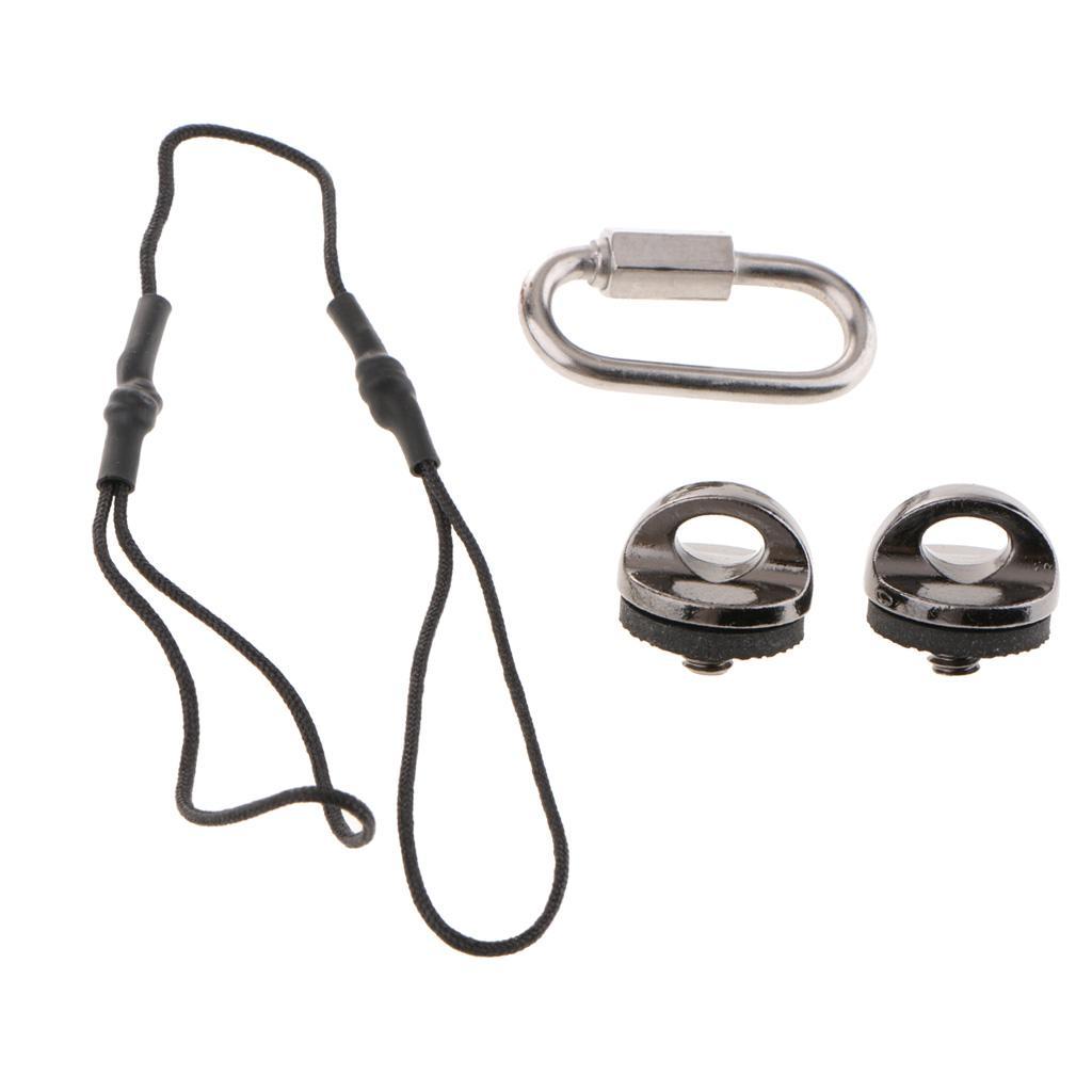 Lanyard with Buckle Anti-Lost Hanging Rope Wrist Strap with Screws Black