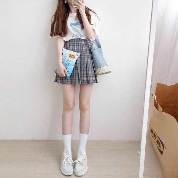 Set nỉ sweater kèm chân váy Nữ -Bộ màu nude basic xinh xắn, dễ thương phong cách hàn quốc Ullzang