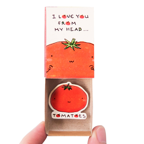 Thiệp Tình Yêu Hộp Diêm I Love You From My Head Tomatoes LV092