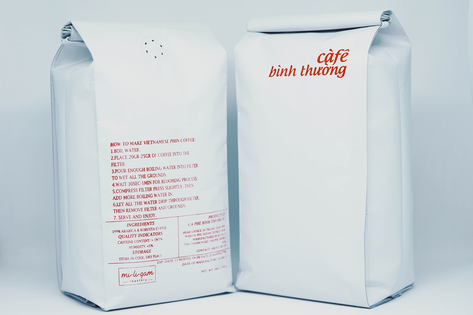 Combo 2x 500g Robusta/ Cà Phê Bột | mi-li-gam roastery #miligam cà phê rang xay pha máy espresso, pha máy văn phòng, moka pot