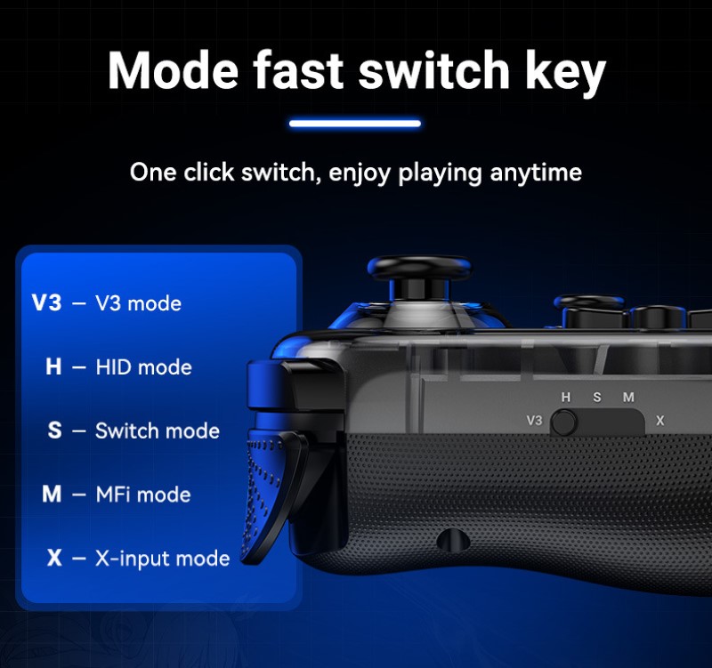 Gamepad Tay Game Không dây Bluetooth D6 mini hall joystick đa nền tảng cho máy tính - điện thoại - máy game Console hàng nhập khẩu